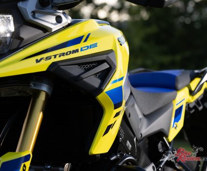 Those epic crash bars stick out far enough to protect the whole bike when it tips.