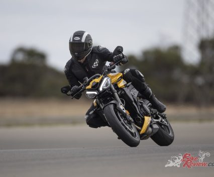 "The 765RS really shines on this tight and twisty track, where the bikes razor sharp handling comes into its own."