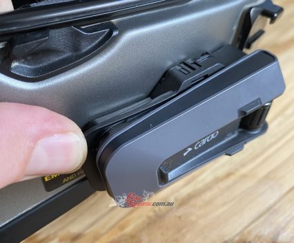 An easy, quick release is a positive of these Cardo systems.