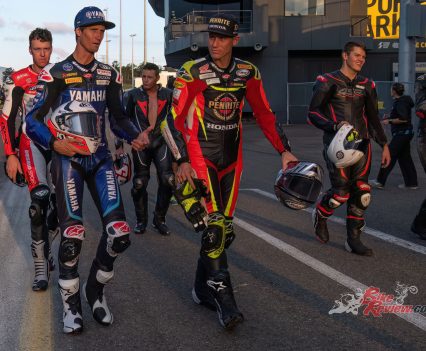 Riders were in good spirits for a Saturday race day. Most were praying for the rain to stay away...