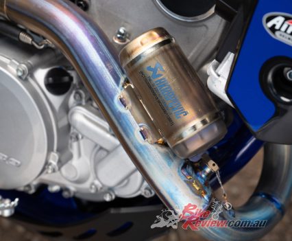 Titanium Akro header pipe on the 300 SEF.