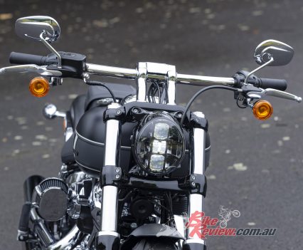 Steering rake was steepened by 1 degree when the M8 was introduced.