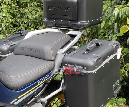 The full kit looks fantastic. Hard luggage is good for touring but not ideal for off-road use as soft panniers are a safer option.