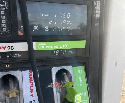 At 200km, the Benelli had about 3 litres in the tank...