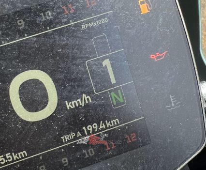 Around 200km before the fuel light comes on.