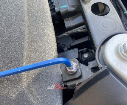 Remove the seat with allen keys.