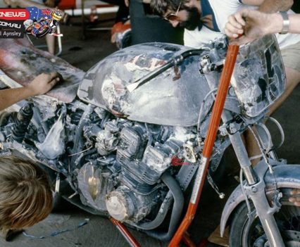 After it caught fire...