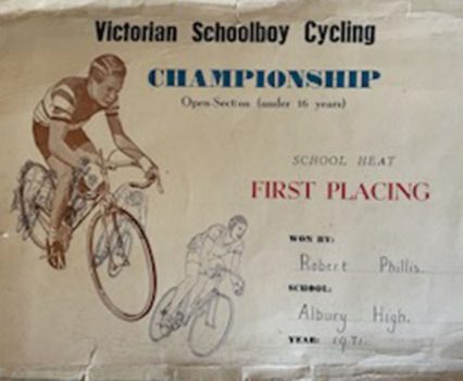 Rob's cycling award.