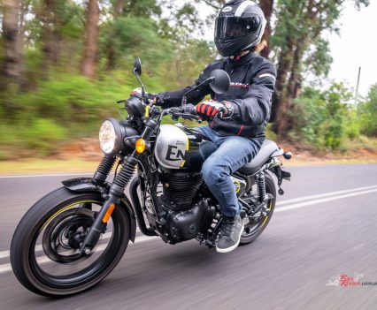 Zane had a Ball on the little Hunter 350, an all-new model to the RE lineup...