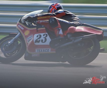 Imagine having Barry Sheene trying to coach you on how to ride one of the most powerful bikes from the 1970s...