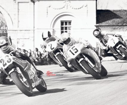 Pat Hennen leading on the XR23 at Oulton Park.