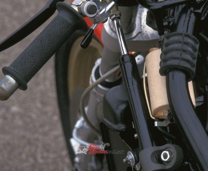 Steering dampers to the frame.