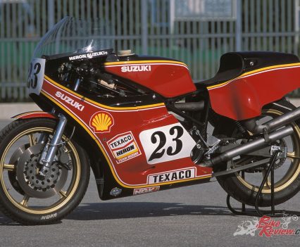 The shift on the Suzuki was remarkably stiff! Sheene would head out last so he wouldn’t have to find neutral on the grid… The shift on the Suzuki was remarkably stiff! Sheene would head out last so he wouldn't have to find neutral on the grid...