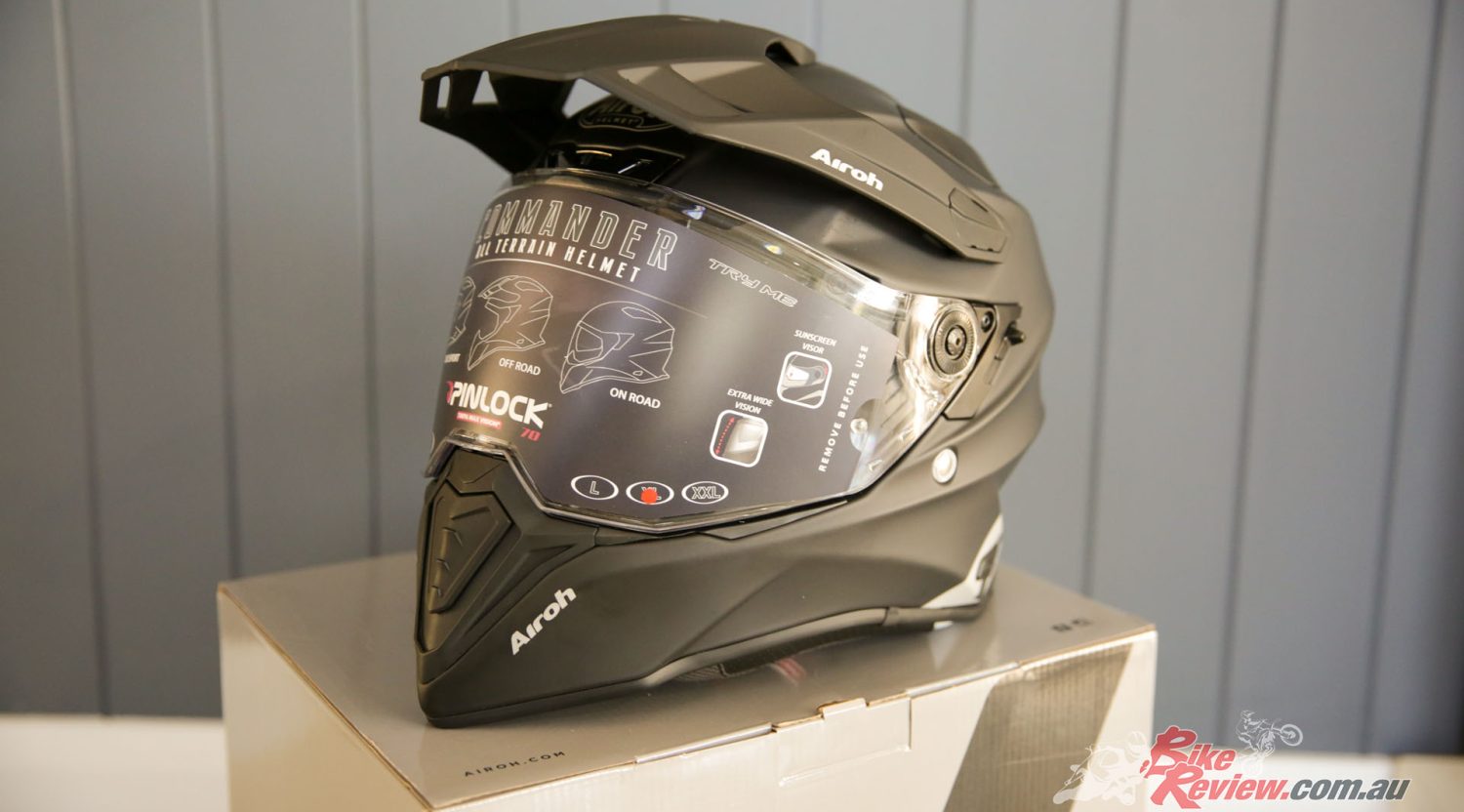 "The Airoh Commander helmet is a pretty trick piece of kit. Right out of the box you have a top looking lid."