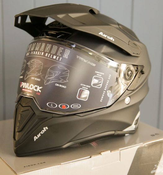 "The Airoh Commander helmet is a pretty trick piece of kit. Right out of the box you have a top looking lid."