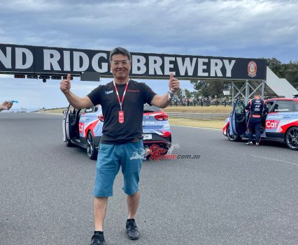 Heading out for a few laps in the safety car!