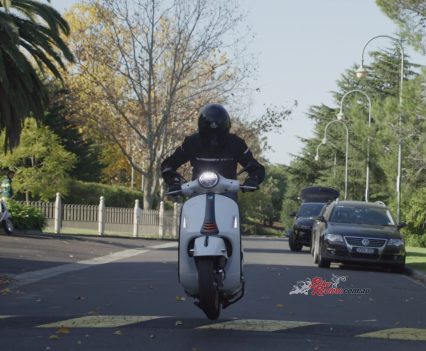 Zane getting some air on the Vespa GTS 300!