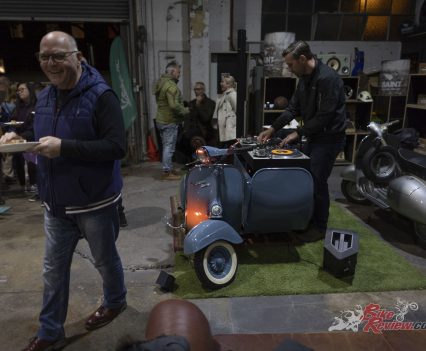 How cool is this little turntable converted Vespa sidecar?!