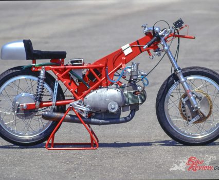 MotoBi pressed-steel spine frame.
