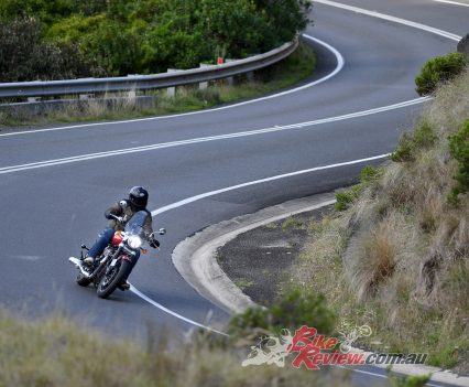 On the touring version of the Royal Enfield Super Meteor 650.