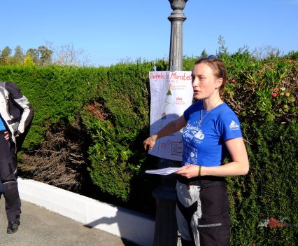"Our guide Julia holds the morning briefing, complete with humorous mud map."