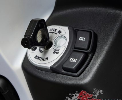 Key start, no annoying fob. Security anti-tamper cover and steering lock.