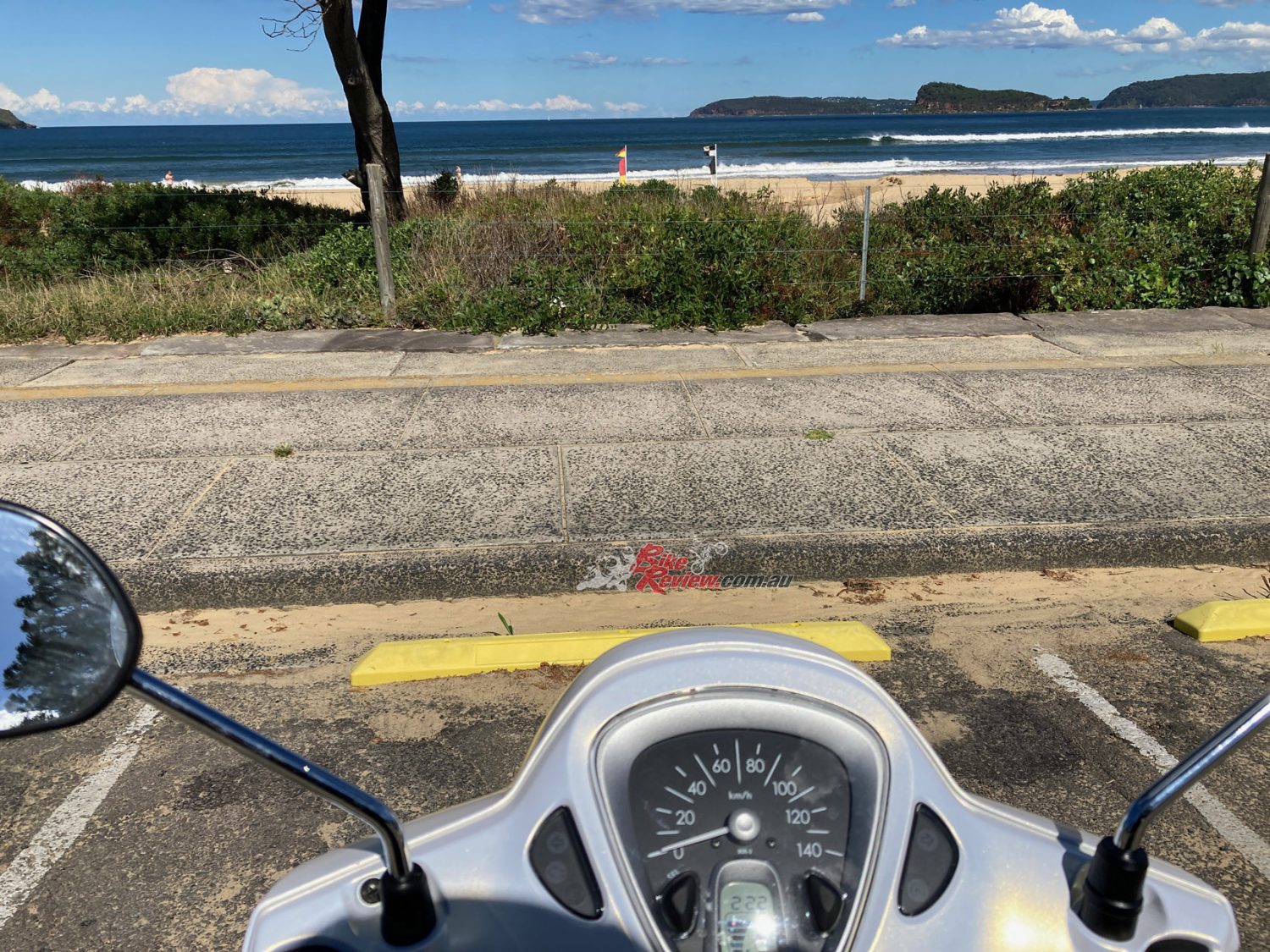 A scooter and the beach. They kind of go together perfectly. This is where I head every other morning on the Yamaha...