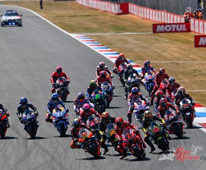 When the lights went out it was Binder who flew his way into the lead of the race from fifth on the grid, diving up the inside of Bagnaia at Turn 1 to snatch the holeshot at the apex, elbows out as ever. 