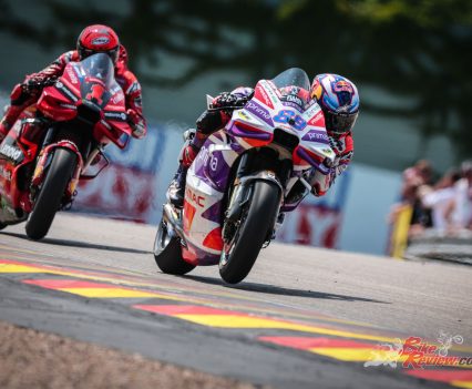 Martin and Bagnaia looked like they were out of reach for the chasing pack. Binder was 2.9s adrift with 17 laps to go, and Bagnaia starting to put pressure on the shoulders of Martin.
