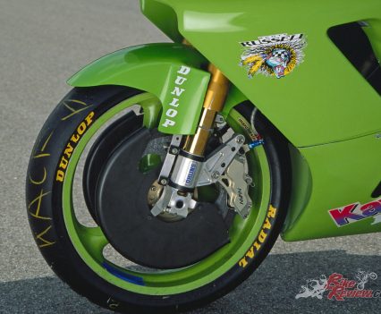 Covered by those epic Tron styled brake coolers.