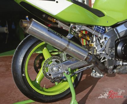 200mm Nissin steel disc with two-piston Nissin caliper.