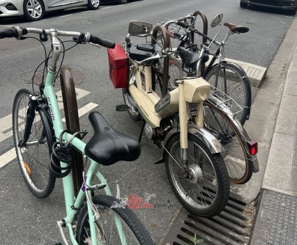 Plenty of these cool little Peugeot mopeds in France.
