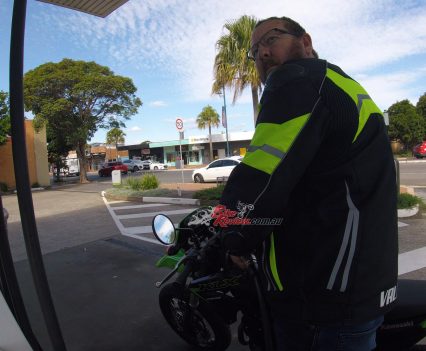 Fuel range is about 200km from the 7.5L tank to be on the safe side.