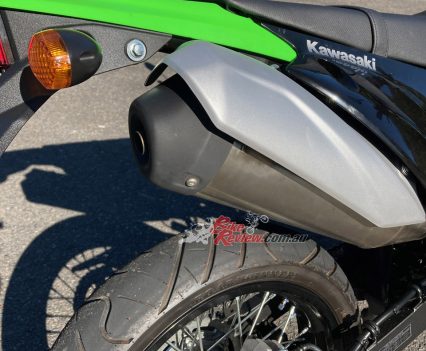 Muffler is really quiet. The bike would be much cooler with an aftermarket pipe to get that thump!