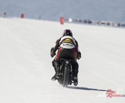 "With the Brough’s pretty lazy acceleration thanks to being geared so high, we needed every last piece of real estate to build up momentum by the start of the measured mile."