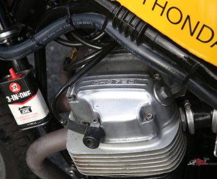 75bhp@9,500rpm (estimated, at gearbox).