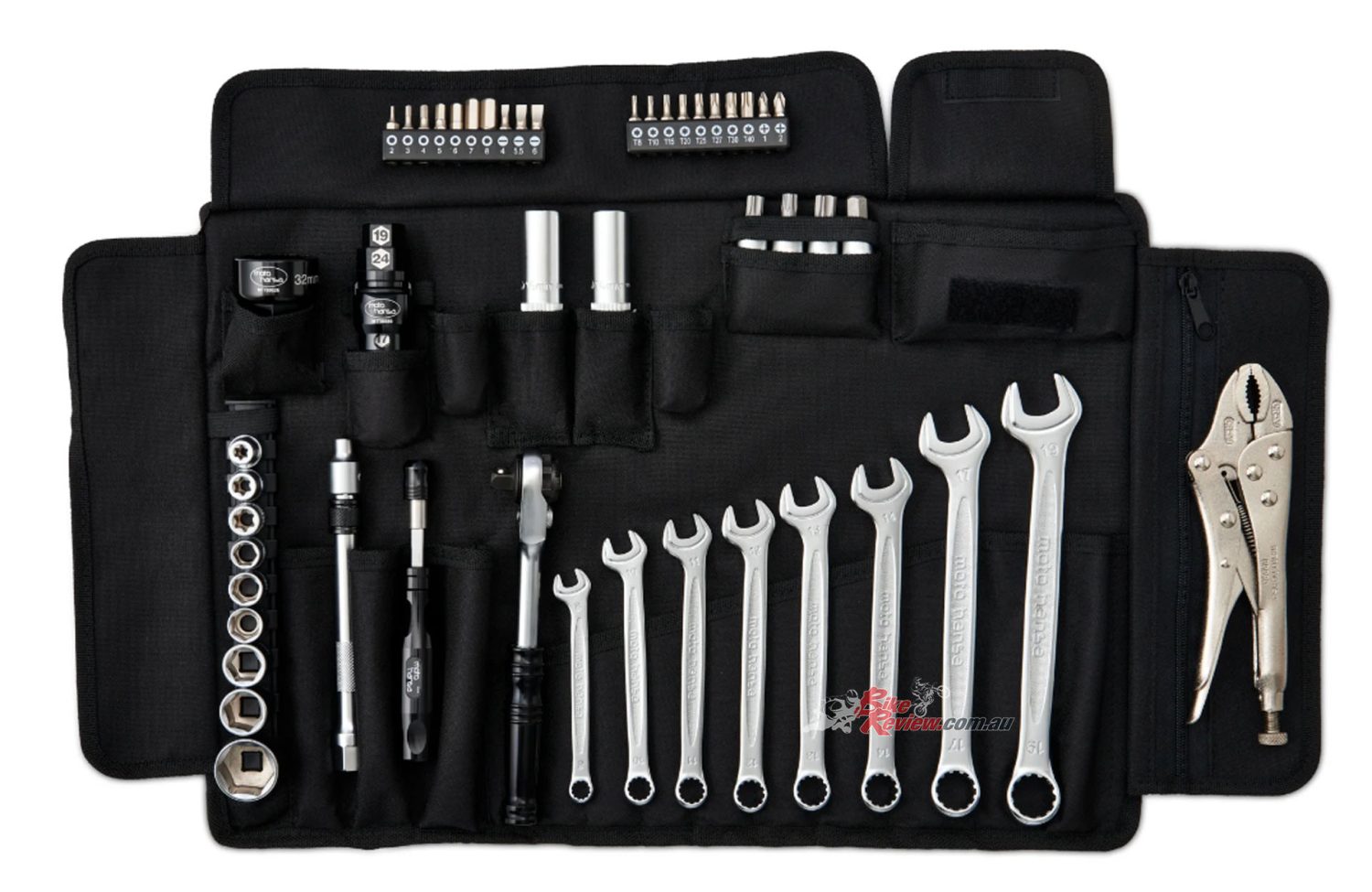 The new Moto Hansa Tool Bag has just about everything you need to make those simple repairs a breeze, all packed into a compact bag that'll fit under your seat or seamlessly strapped to the back of your bike!