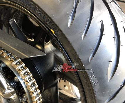 Bridgestone BATTLAX T32 sports touring tyre.