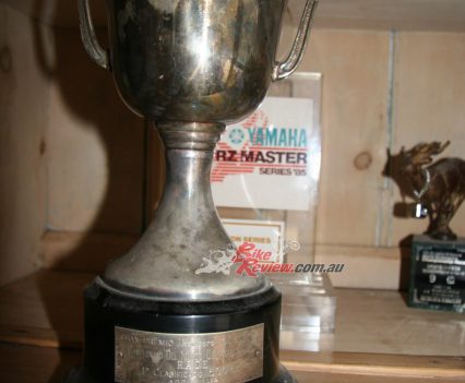 Magee's trophy shelf.