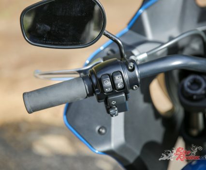 Left hand controls. Cruise control, lighting and indicators.