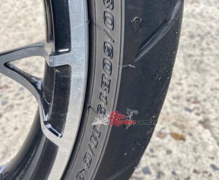 130/60 – 19 front tyre.