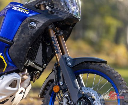 43mm KYB forks, fully adjustable, 230mm travel.