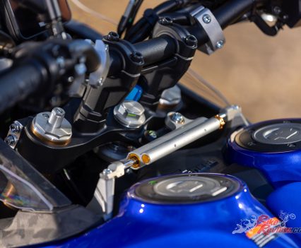 Adjustable Ohlins steering damper.