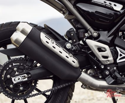 Scrambler inspired exhaust.