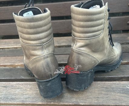 The 5cm heel is handy for riders with shorter legs and it looks cool.