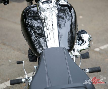 As you can see, that air intake blocks the rear brake.