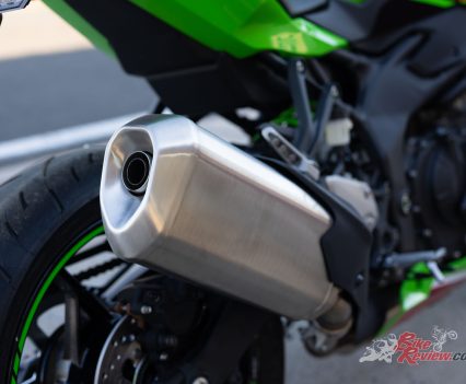 That beautiful sound is muffled heavily by the Euro-regulated muffler.