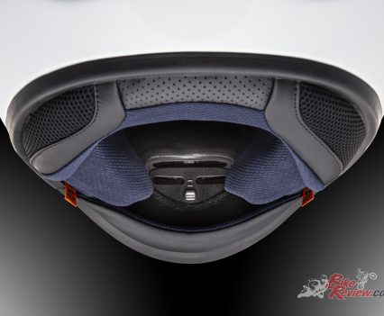 Adjustable chin flap.