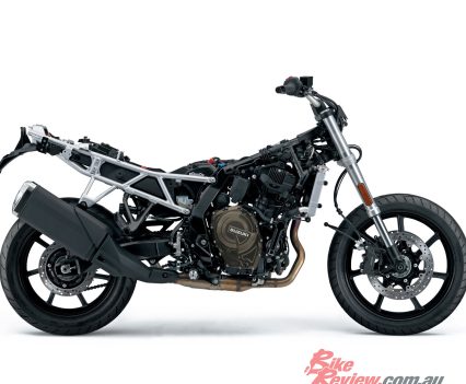 Reduced suspension travel, upgraded wheels and brakes and road oriented tyres.