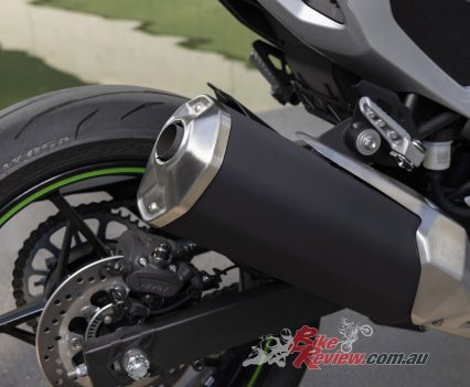 Two-into-one exhaust.